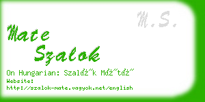 mate szalok business card